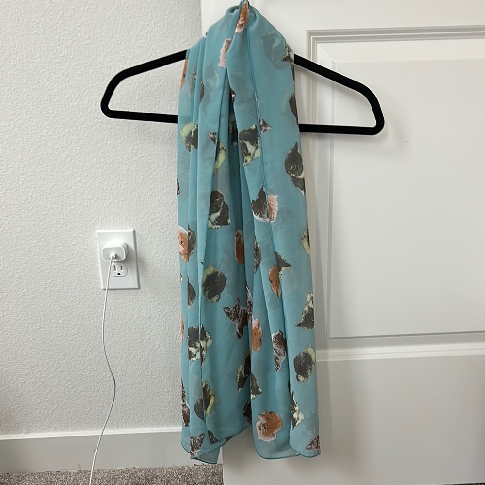Vintage Cat Patterned Scarf